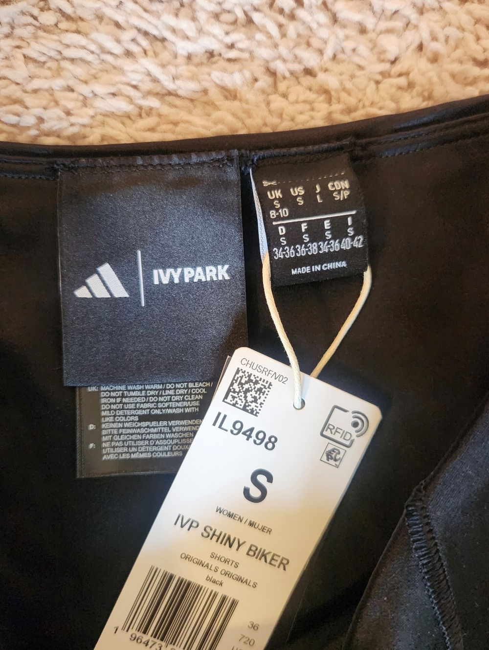 IVY PARK Black High-Waist Mesh-Panel Bike Shorts Sz Small - Picture 2 of 10